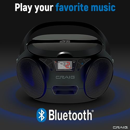 Portable Top-Loading Stereo CD Boombox with AM/FM Radio Bluetooth Y212459
