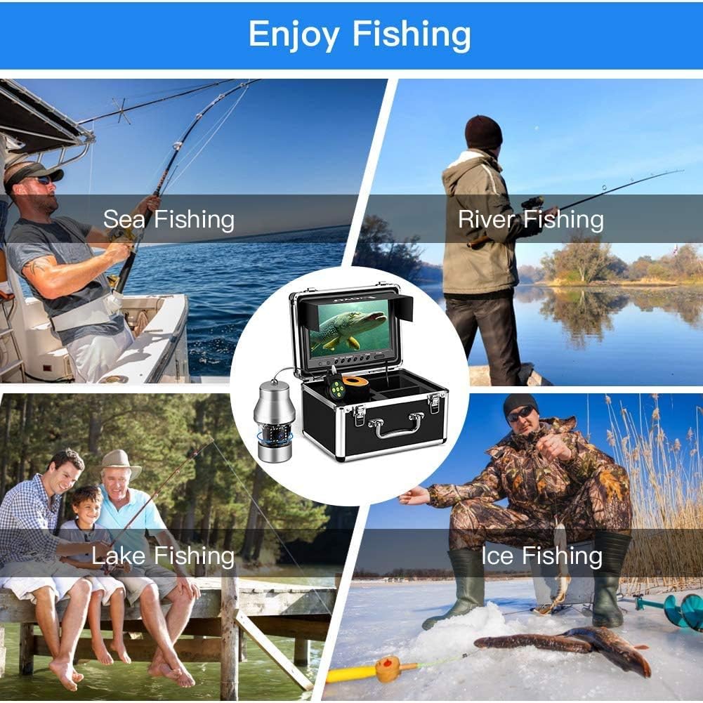 Underwater Fishing Camera 9 inch 360° Camera 1000TVL 18 IR Lights 30M Cable F560