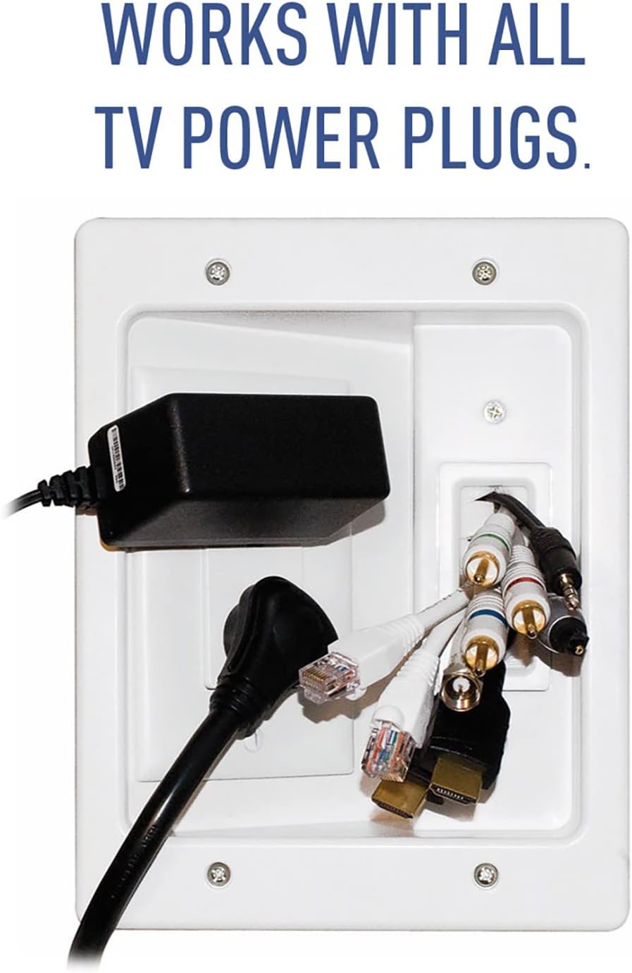 White TV Outlet Wall Kit E669