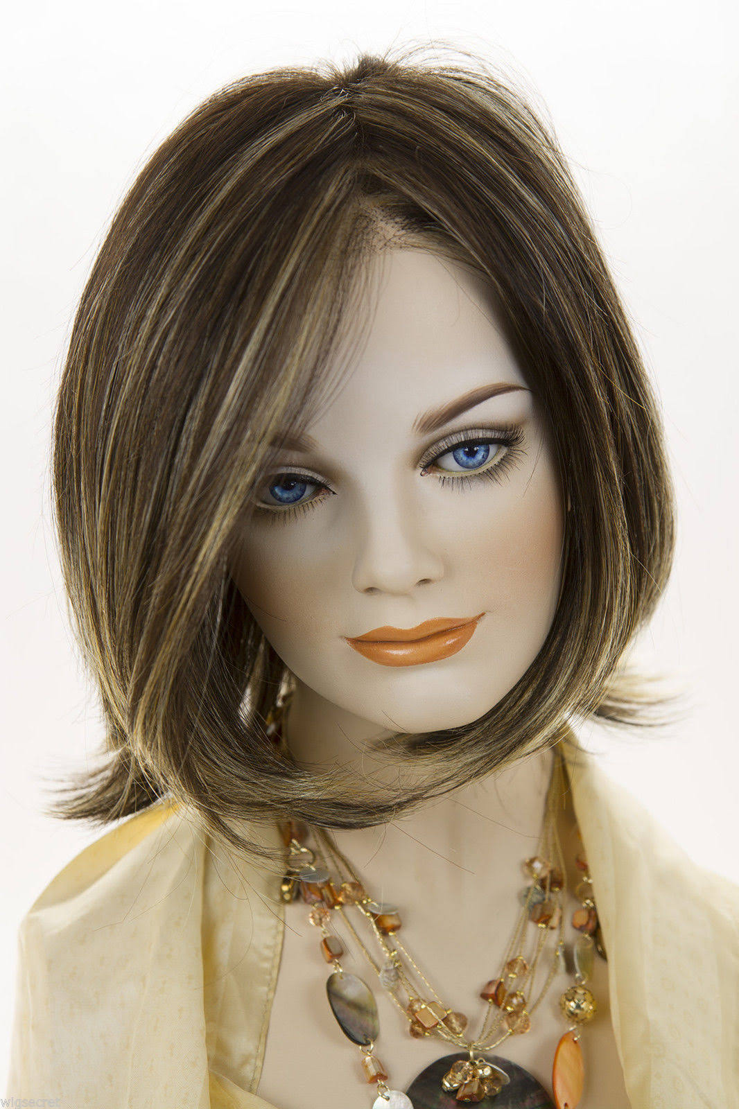 Medium Lace Front Mono Straight Blonde Brunette Red Wigs - Light Gold Brown Medium Gold Z3018