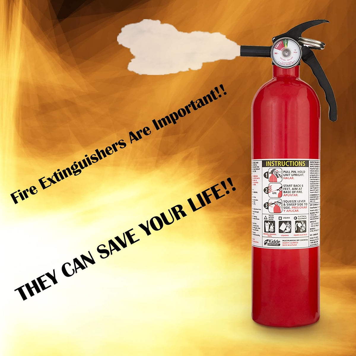 Red Multipurpose Fire Extinguisher 1 Pack B1193
