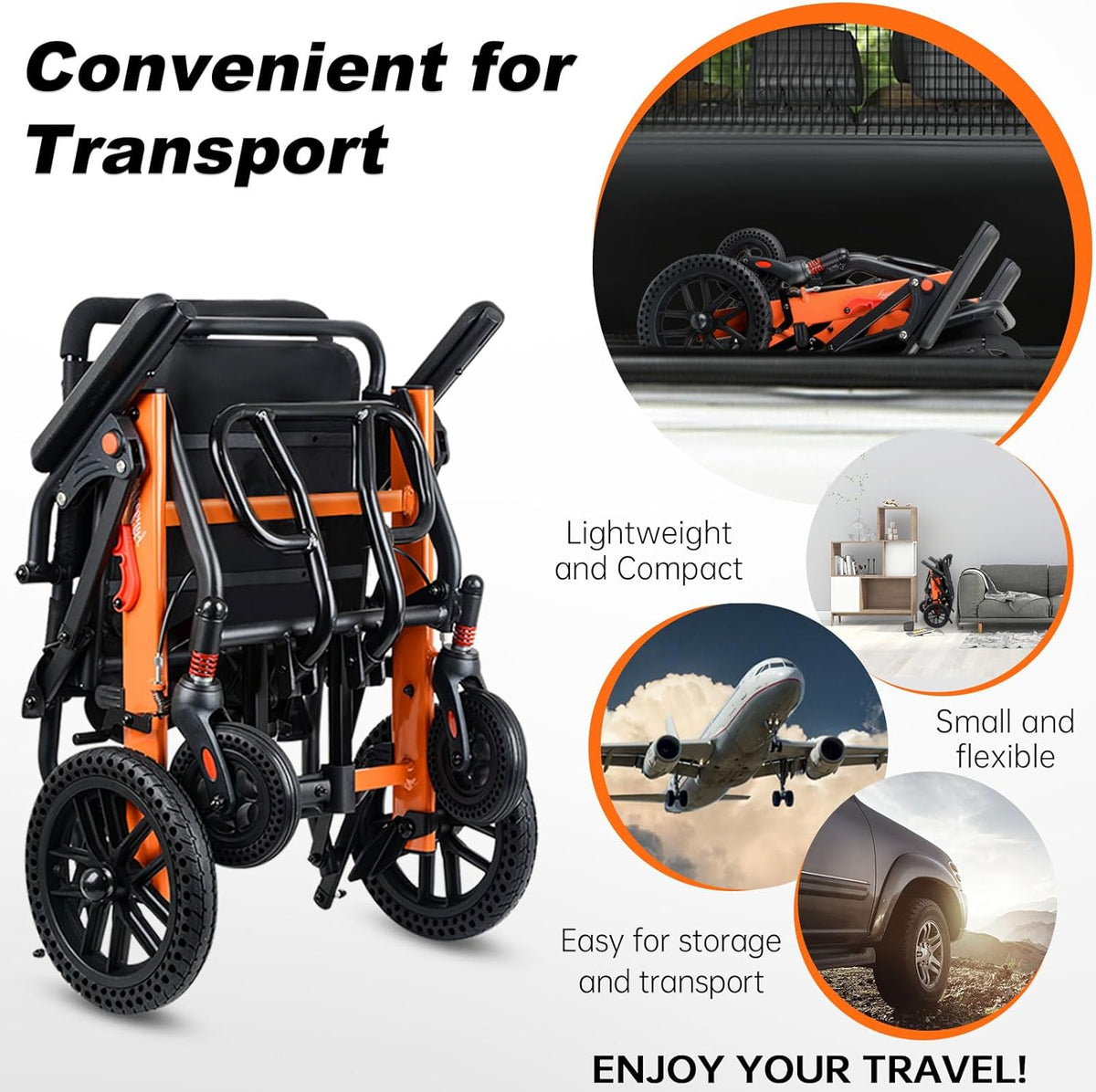 Lightweight Transport Wheelchair with Safety Belt Q867482