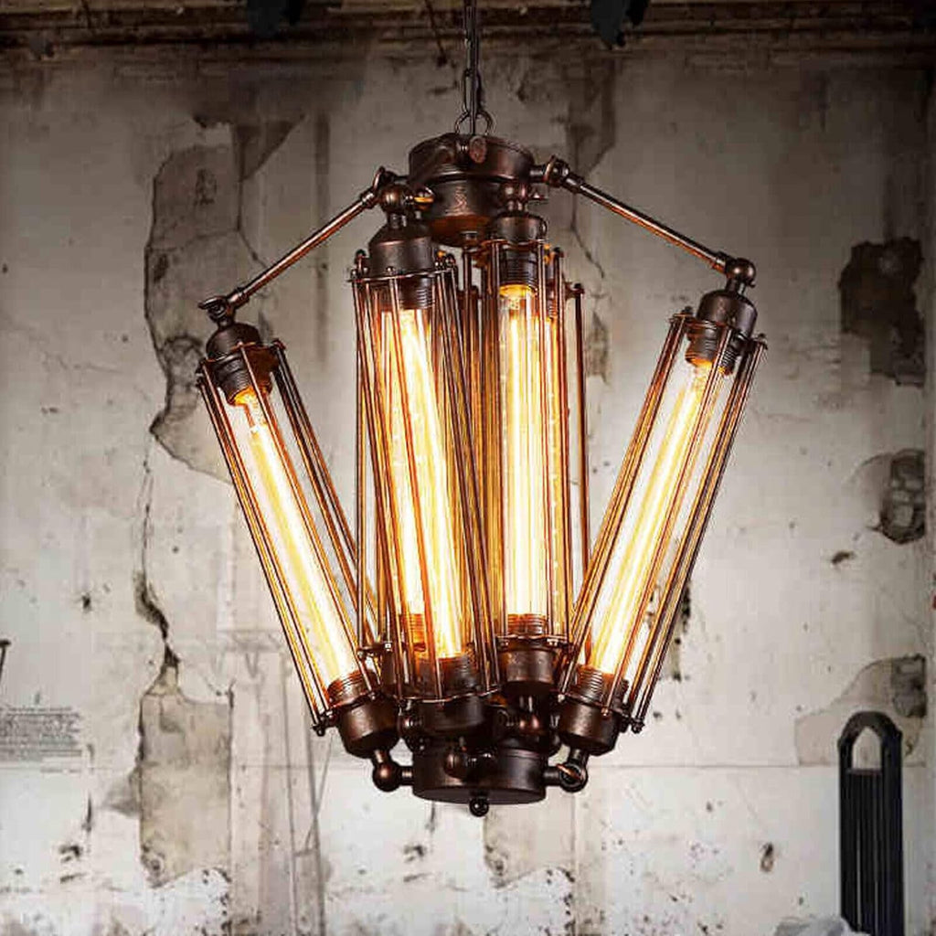 8-Lights Industrial Metal Pendant Chandelier T55550