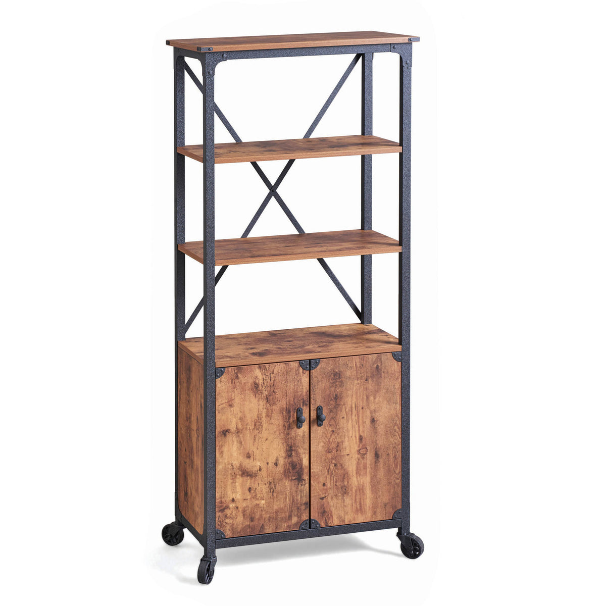 Rustic Bookcase with Doors I592779