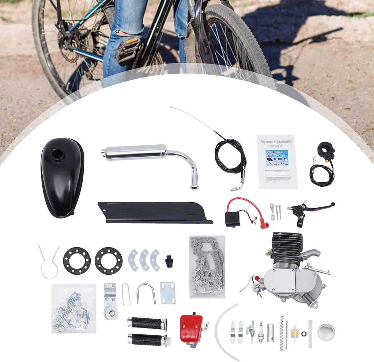100CC 2-Stroke Gas Bicycle Engine Kit for 26" 28" Bicycle M311