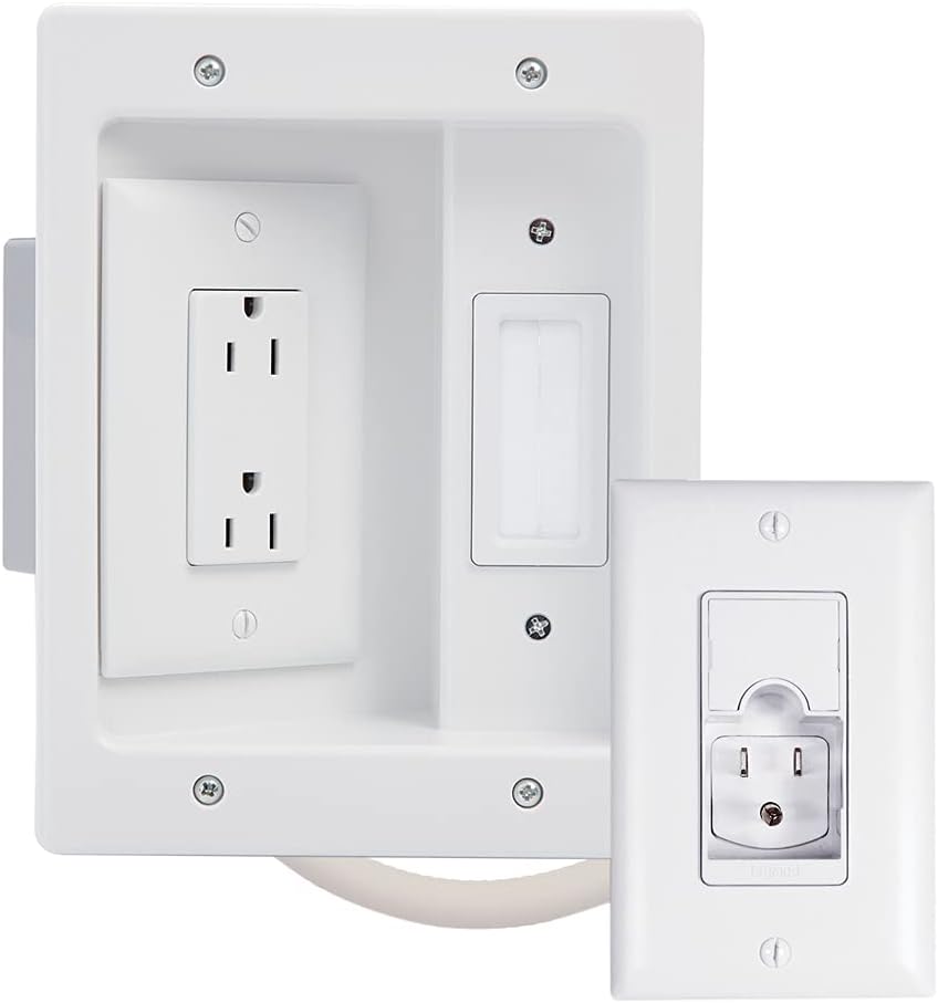 White TV Outlet Wall Kit E669