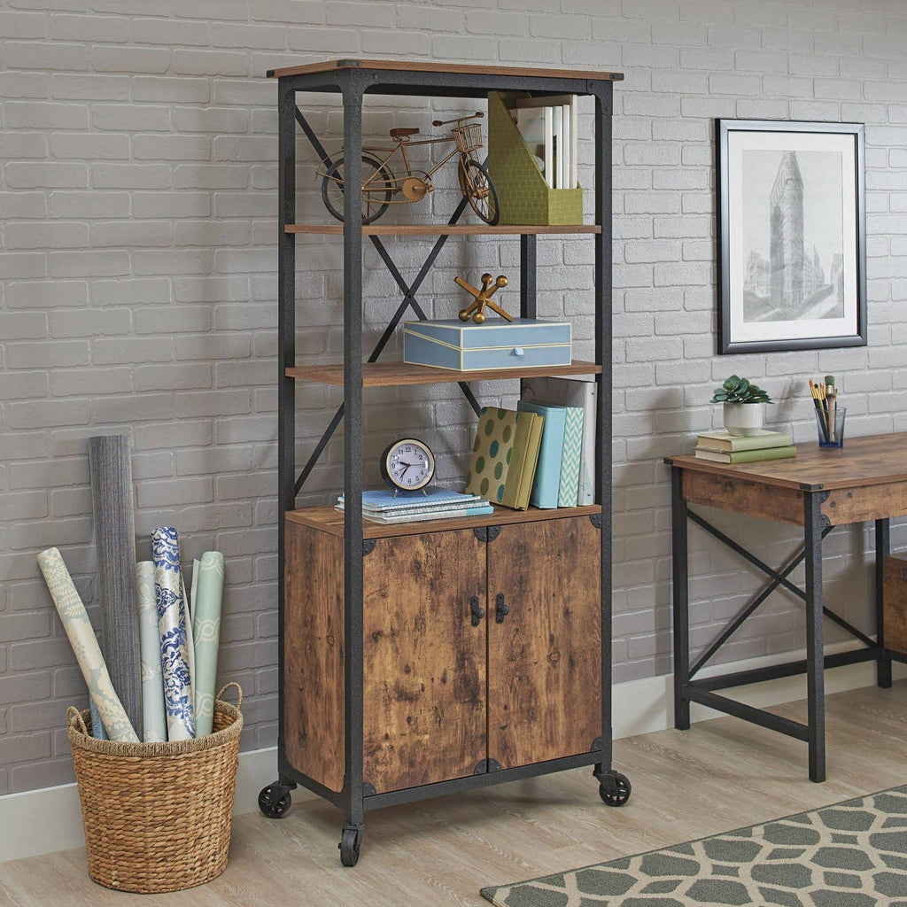 Rustic Bookcase with Doors I592779