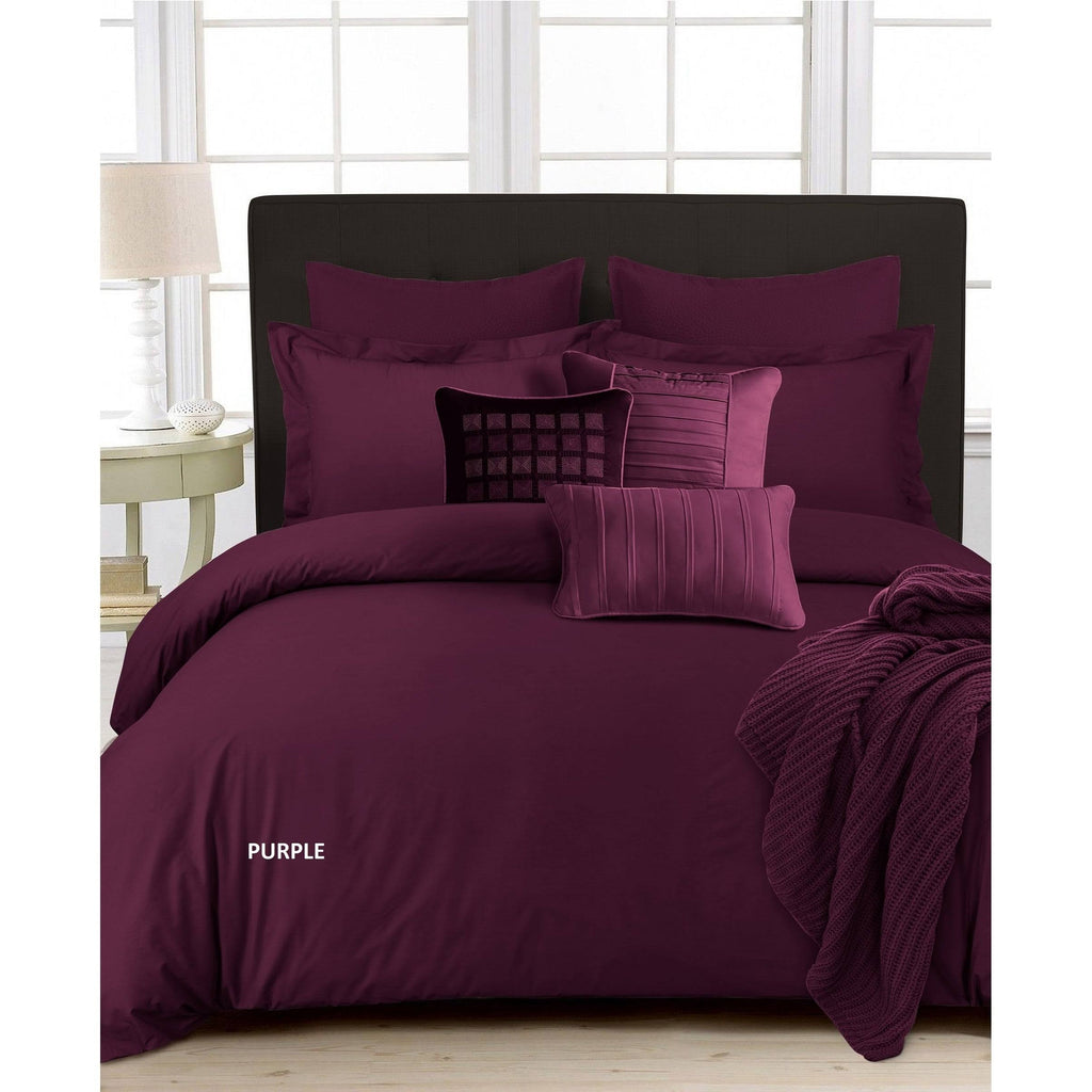 350 Thread Count Cotton Percale Duvet Cover Set Purple T12263