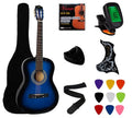 Black Beginner Acoustic Guitar Starter Package with Gig Bag, Strap, Picks, Pickguards, Pick Holder, Extra Strings, Electronic Tuner Z1848