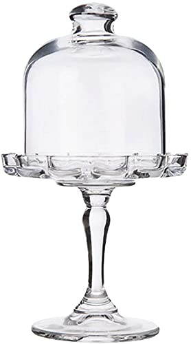 Mini Cake Stand Glass Cupcake Display Plate with Dome Cover Pedestal Dessert Stand Holder Q20066
