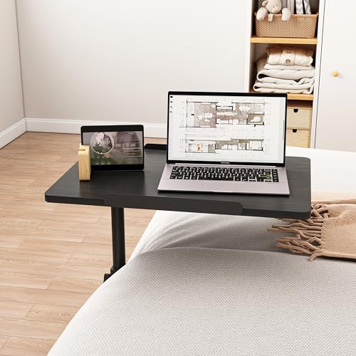 Grey Overbed Bedside Table with Mobile Tray Desk D259