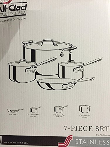 7 Piece Tri-Ply Stainless Steel Cookware Set Q93913