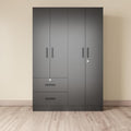 White 4 Doors Wardrobe 2 Drawers with Shelves V521211