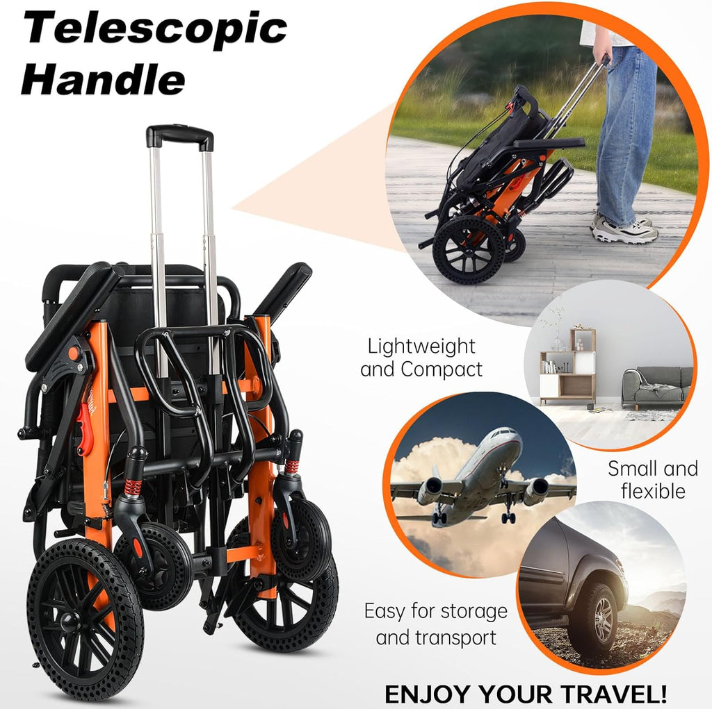 Lightweight Transport Wheelchair with Safety Belt Q867482