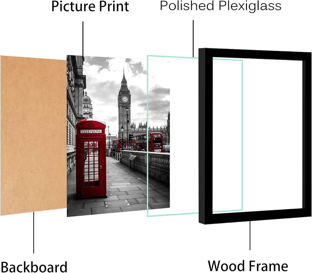 Black 3 Pack 18x24 Picture Frame Solid Wood Q138