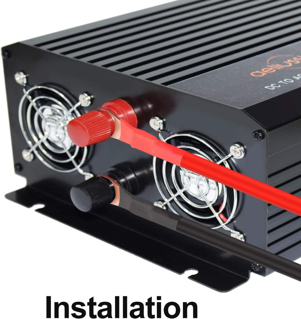 1500 Watt Pure Sine Wave Inverter 12v DC to AC 110v 120v with LCD Display P53133