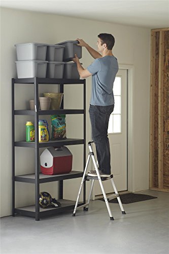 2 Step Folding Step Stool, Aluminum/Black N923124