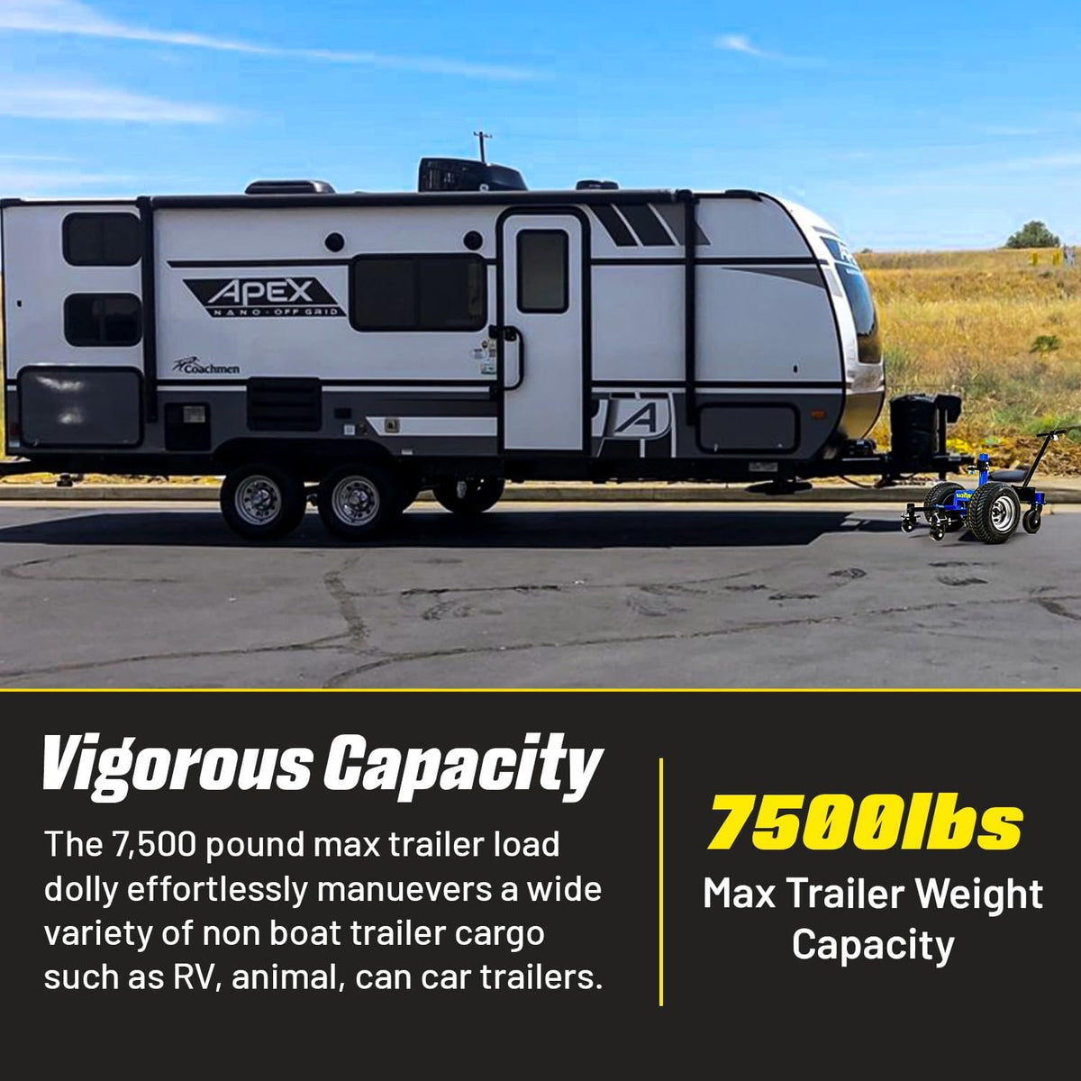 Electric Trailer Dolly 7500lbs Max Trailer Weight All-Terrain Wheels M223160