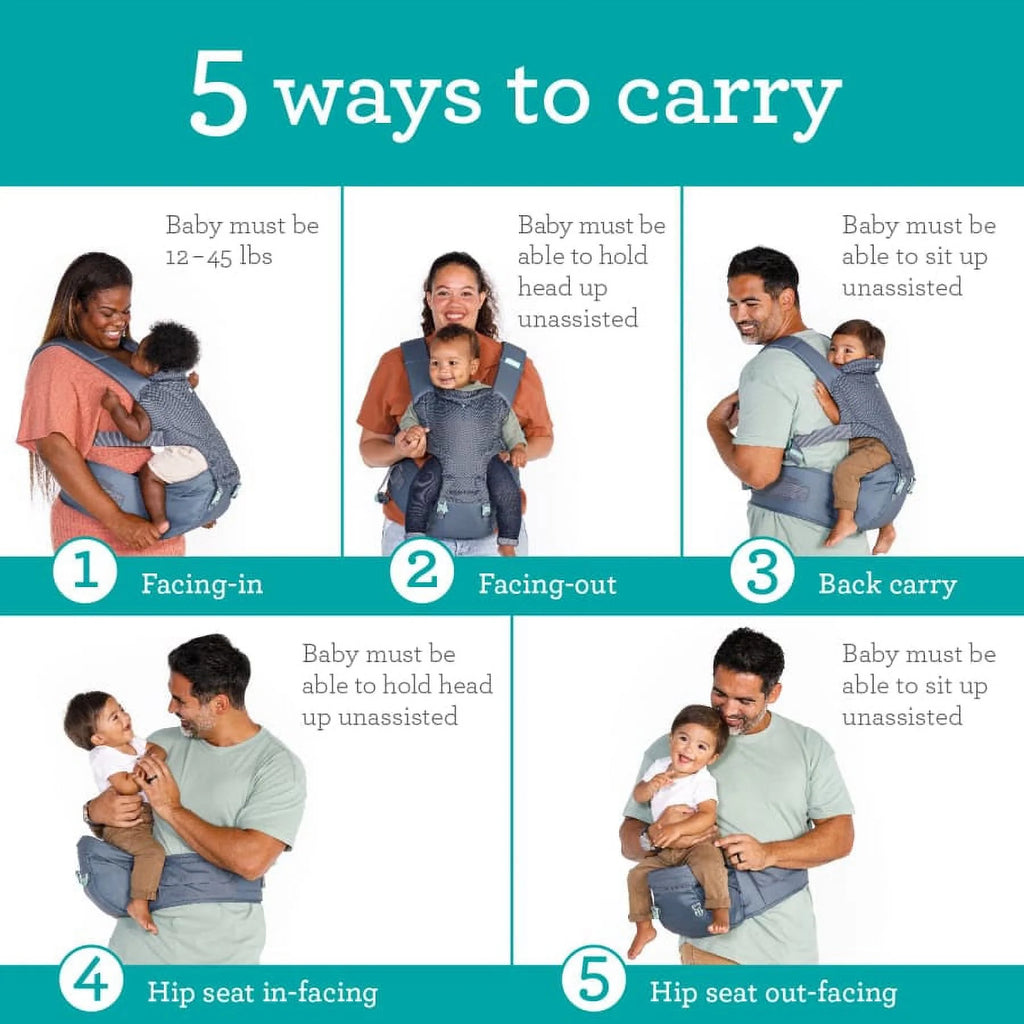 Gray 5-in-1 Hip Seat Baby Carrier U295810