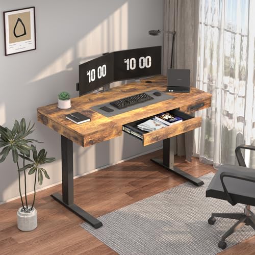 White 48 x 24 Inches Height Adjustable Electric Standing Desk O846025
