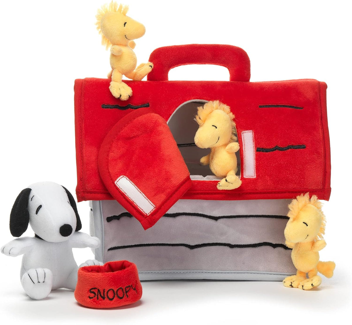Classic Snoopy Interactive Plush Doghouse with 5 Stuffed Animal Toys G935975