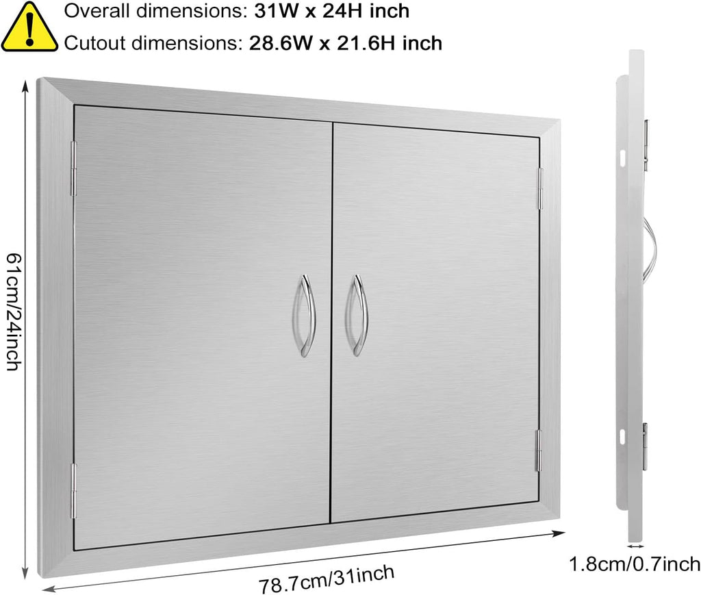 Outdoor Kitchen Stainless Steel Double Wall BBQ Access Door Y73864