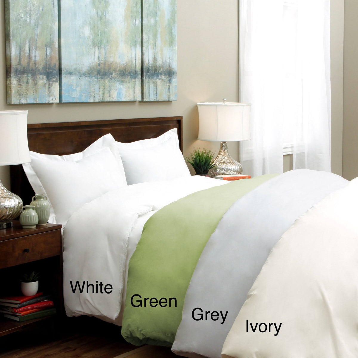 350 Thread Count Cotton Percale Duvet Cover Set Purple T12263