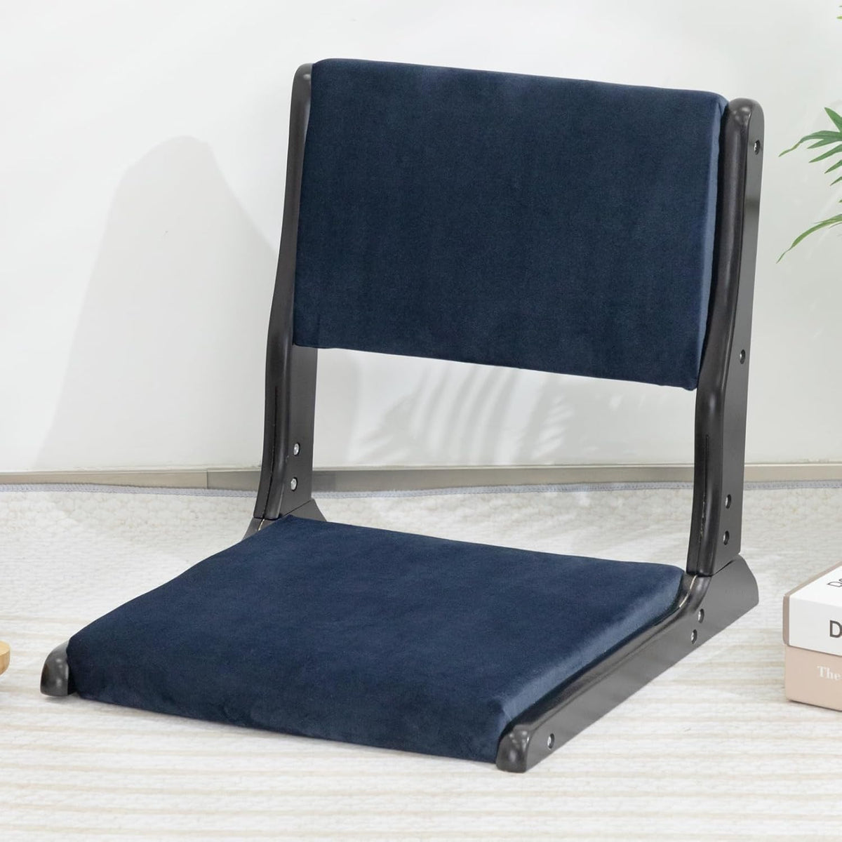 Dark Blue Upholstered Foldable Floor Chair A2120