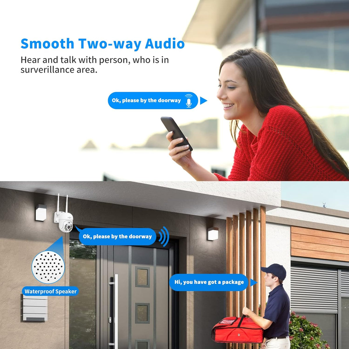 3MP Outdoor WiFi Pan/Tilt Security Camera with Floodlights T4220