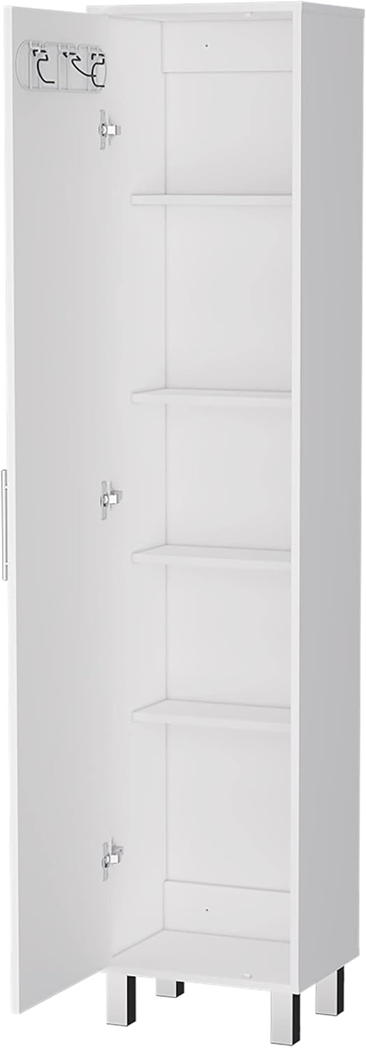 White Single Door Tall Storage Cabinet E3294
