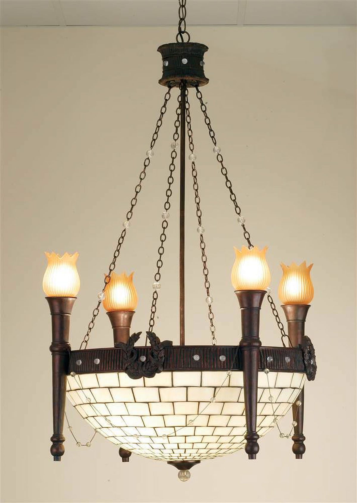 Tiffany Glass 8 Light Chandelier Y81220