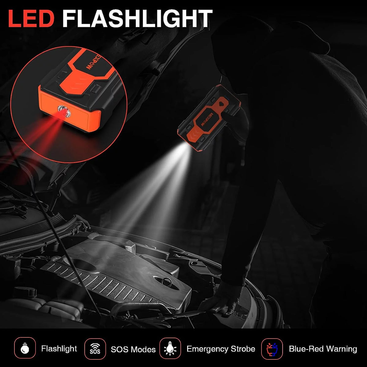 2500A 12V Battery Jump Starter with USB Quick Charge G192117