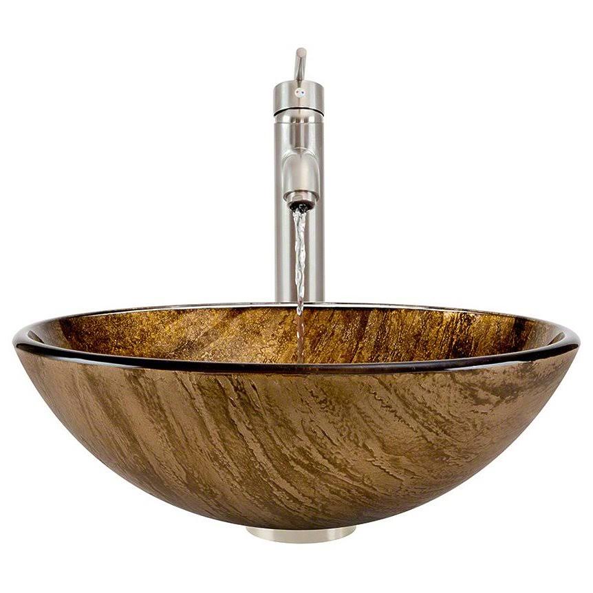 Brushed Nickel Vessel Faucet Ensemble Y8436