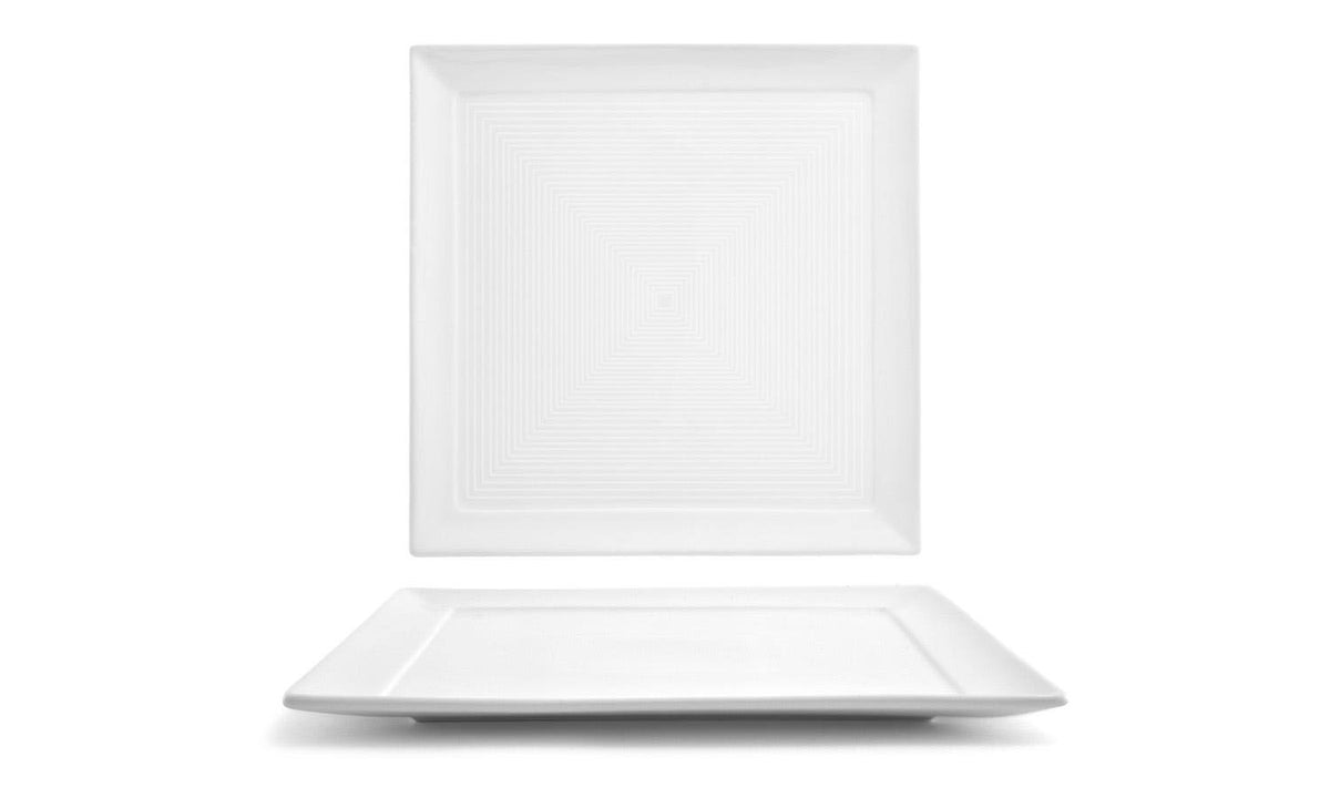 10.75 inch Spiral Square Plate, 6 per Case Y9199