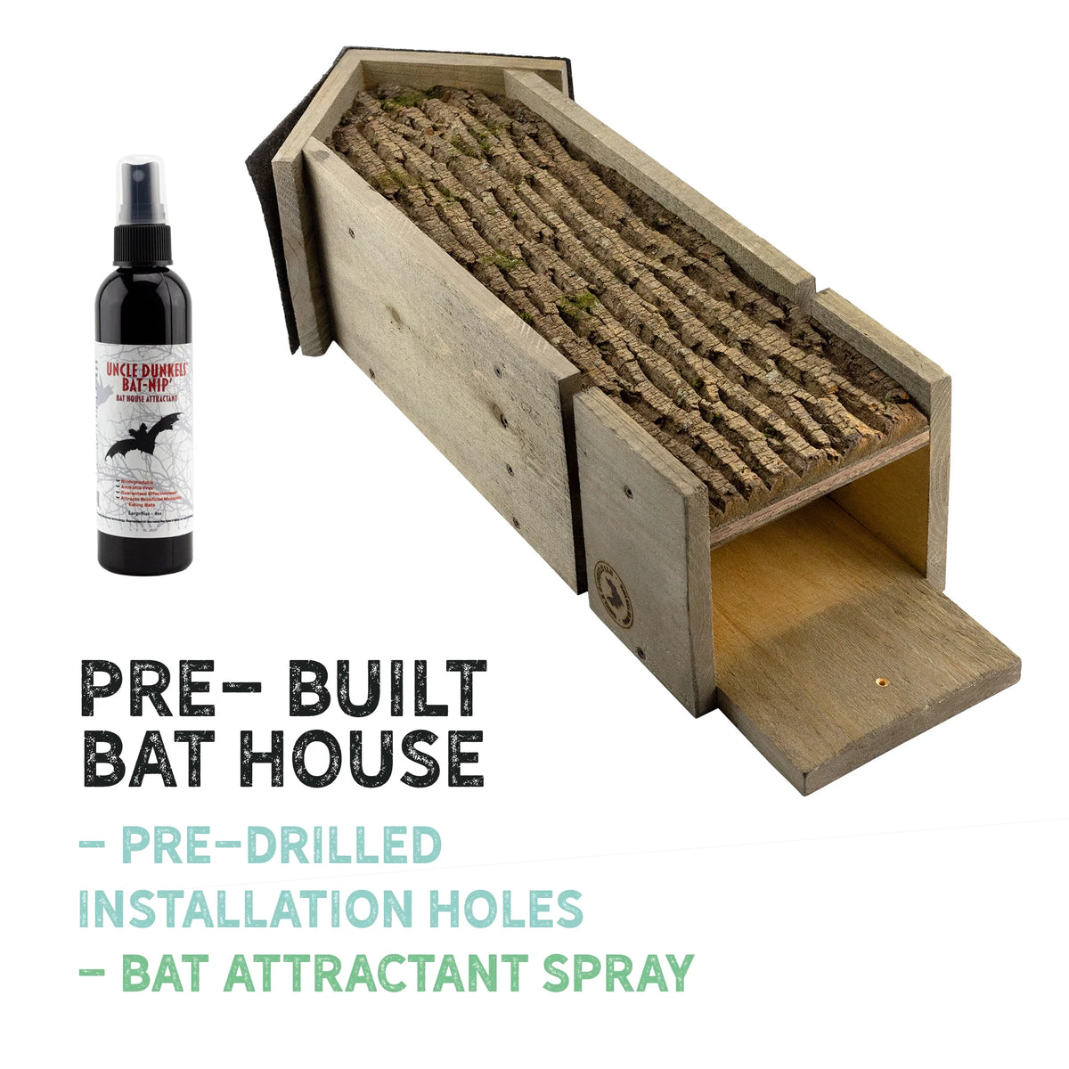 Rustic Handmade Bat House with Bat Attractant X907
