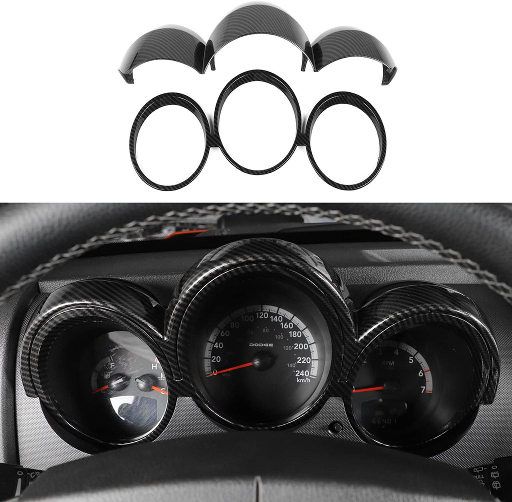 Carbon Fiber Center Console Dashboard Panel Frame Cover Trim Pack of 2 W89366