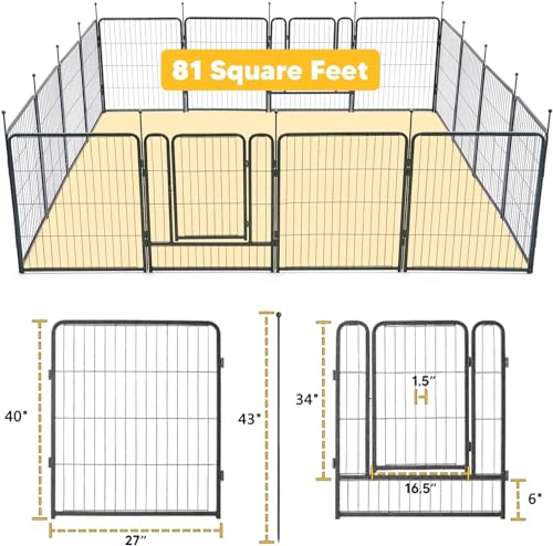 40" Height 16 Panels Dog Playpen F86004
