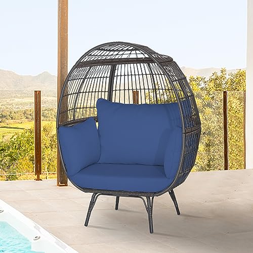 Oversized Wicker Egg Chair with 4 Cushions T12457