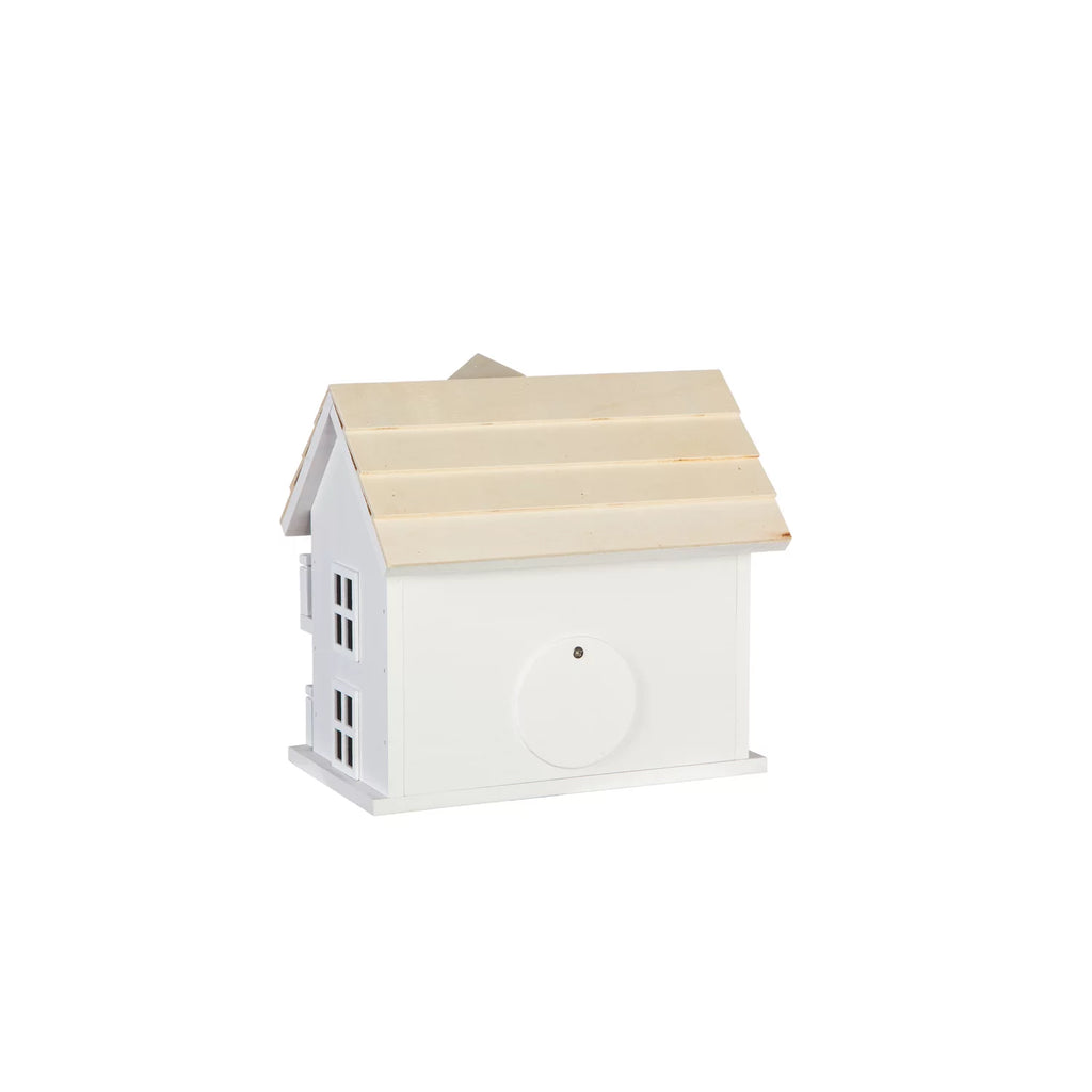 White Birdhouse with Post N62469