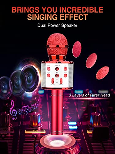 4 in 1 Wireless Karaoke Microphone with LED Lights G765022