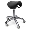 Black Ergonomic Saddle Stool with Wheels B1385