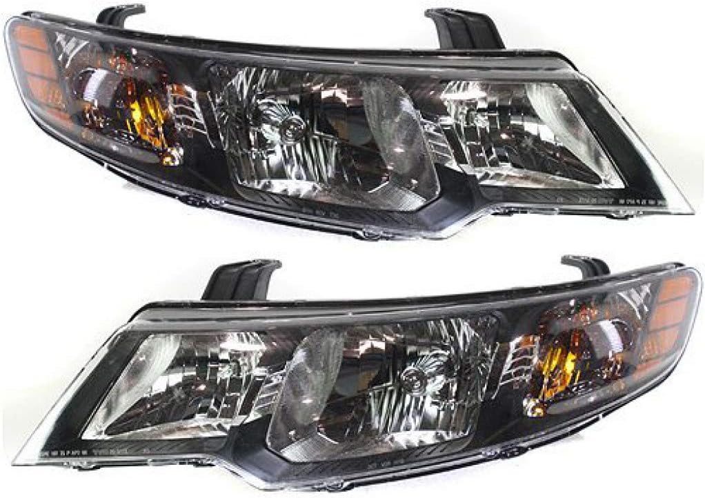 Black Housing Headlight Pair for Kia Forte 2010 2011 2012 2013 Z1258