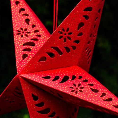 Purple Paper Star Lantern with Gold Accents X769