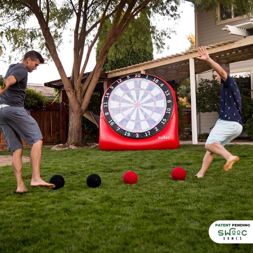 Giant Inflatable Outdoor Dartboard with Soccer Balls, Air Pump & Score Card D252
