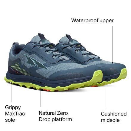Gray/Lime Low Trail Running Shoes L718001