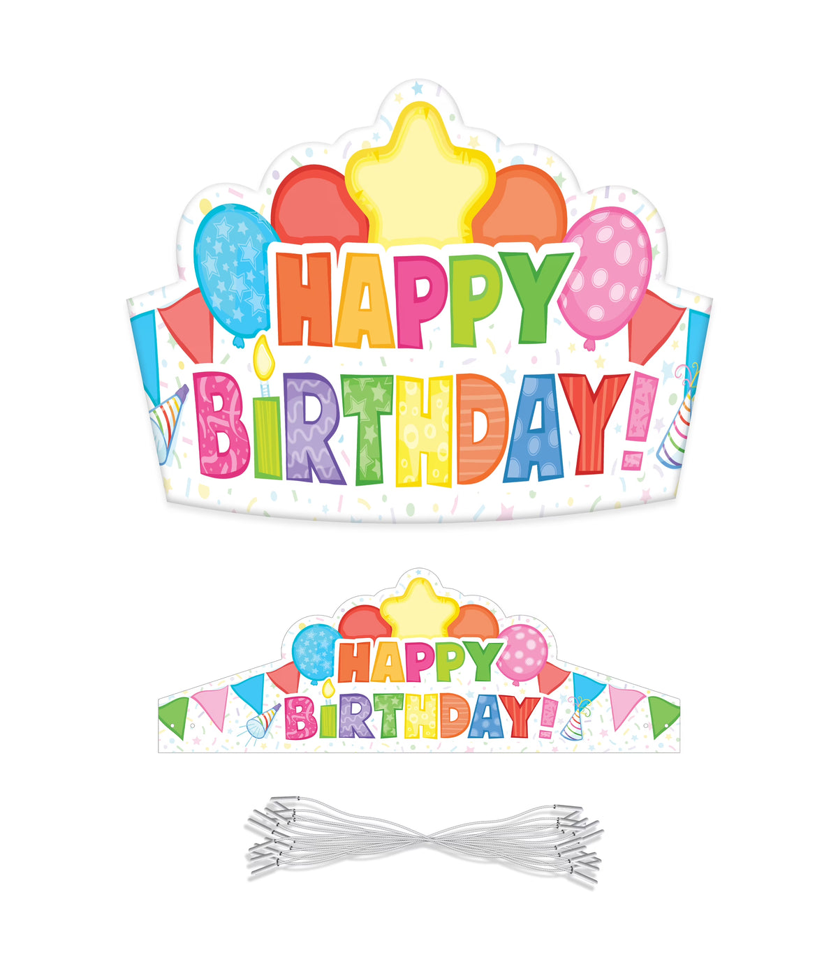 30 Birthday Crowns with 30 Elastic Bands B568157