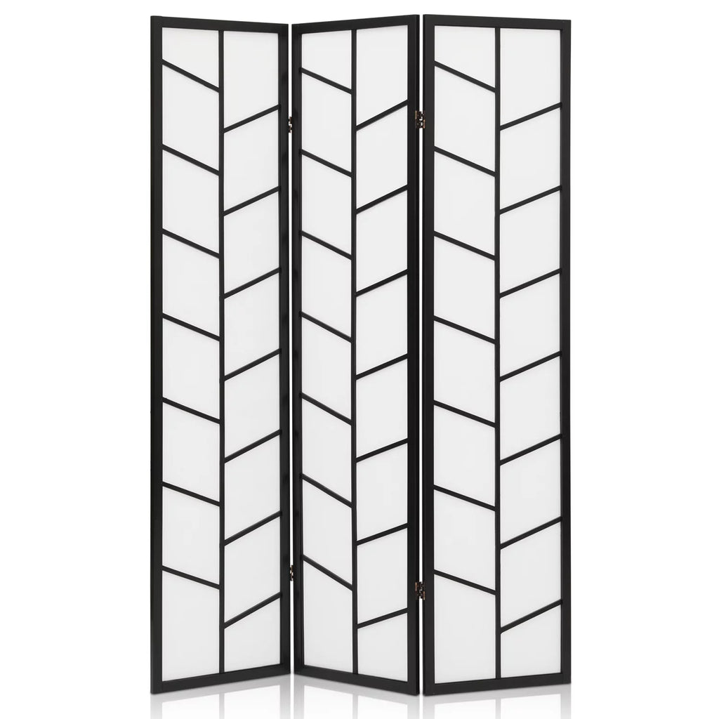 Black 3 Panel Wood Folding Room Divider B28898