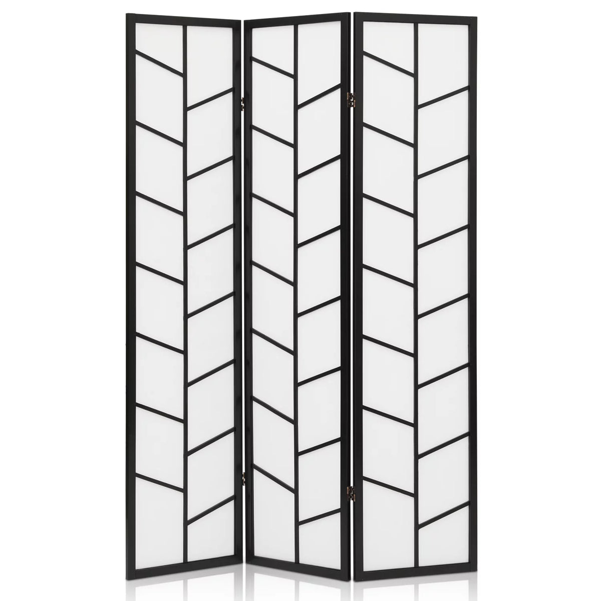 Black 3 Panel Wood Folding Room Divider B28898