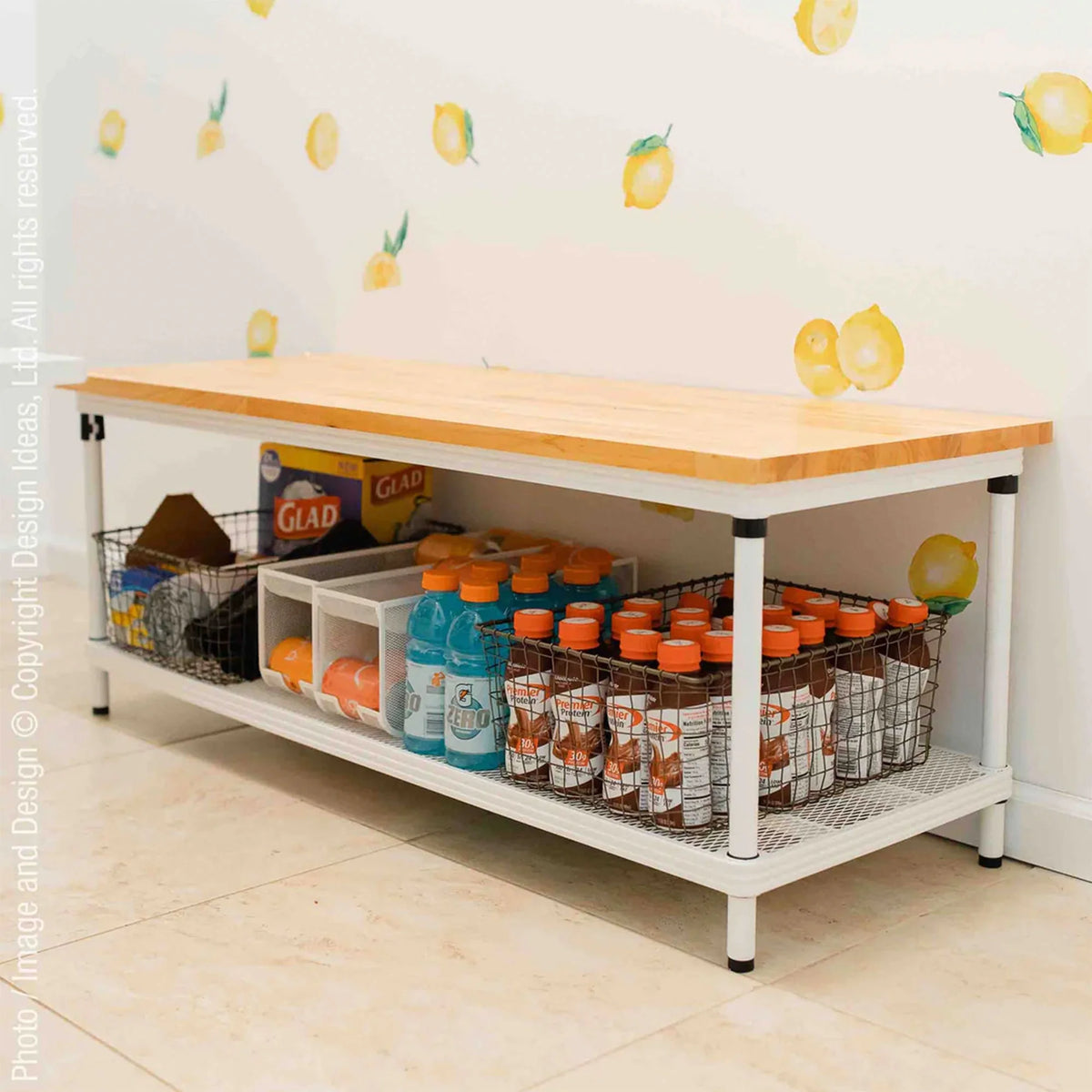2-Tier White Metal Storage Shelving Unit Q5978