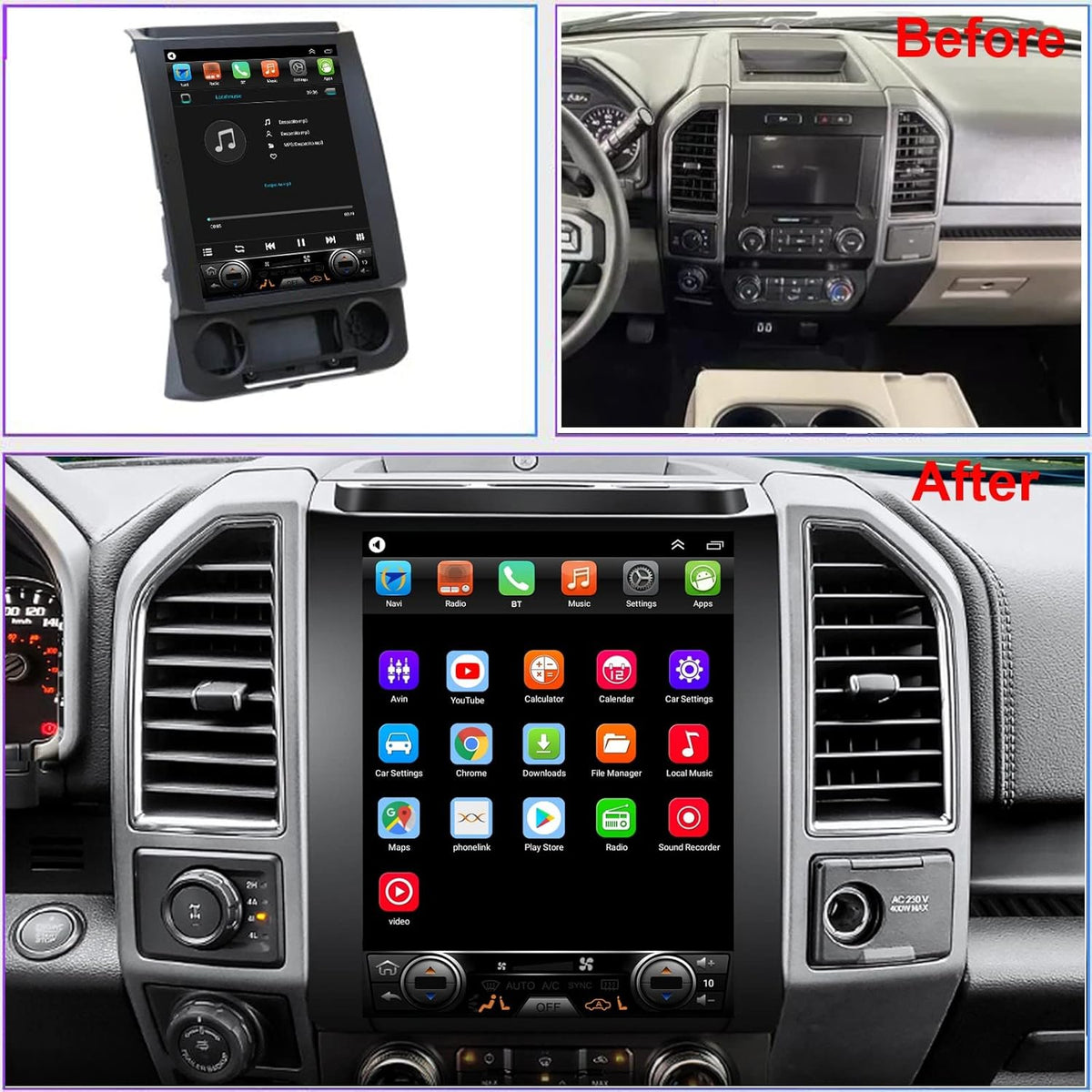 12.1inch Touch Screen Car Stereo Navigation with Wireless Carplay F941